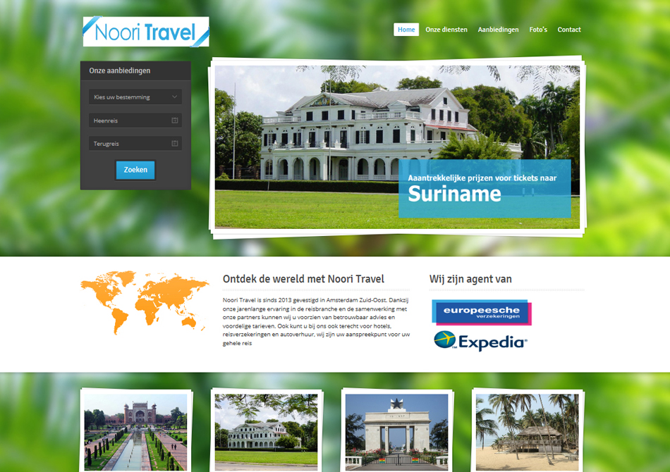 Webdesign reisbureau Noori Travel
