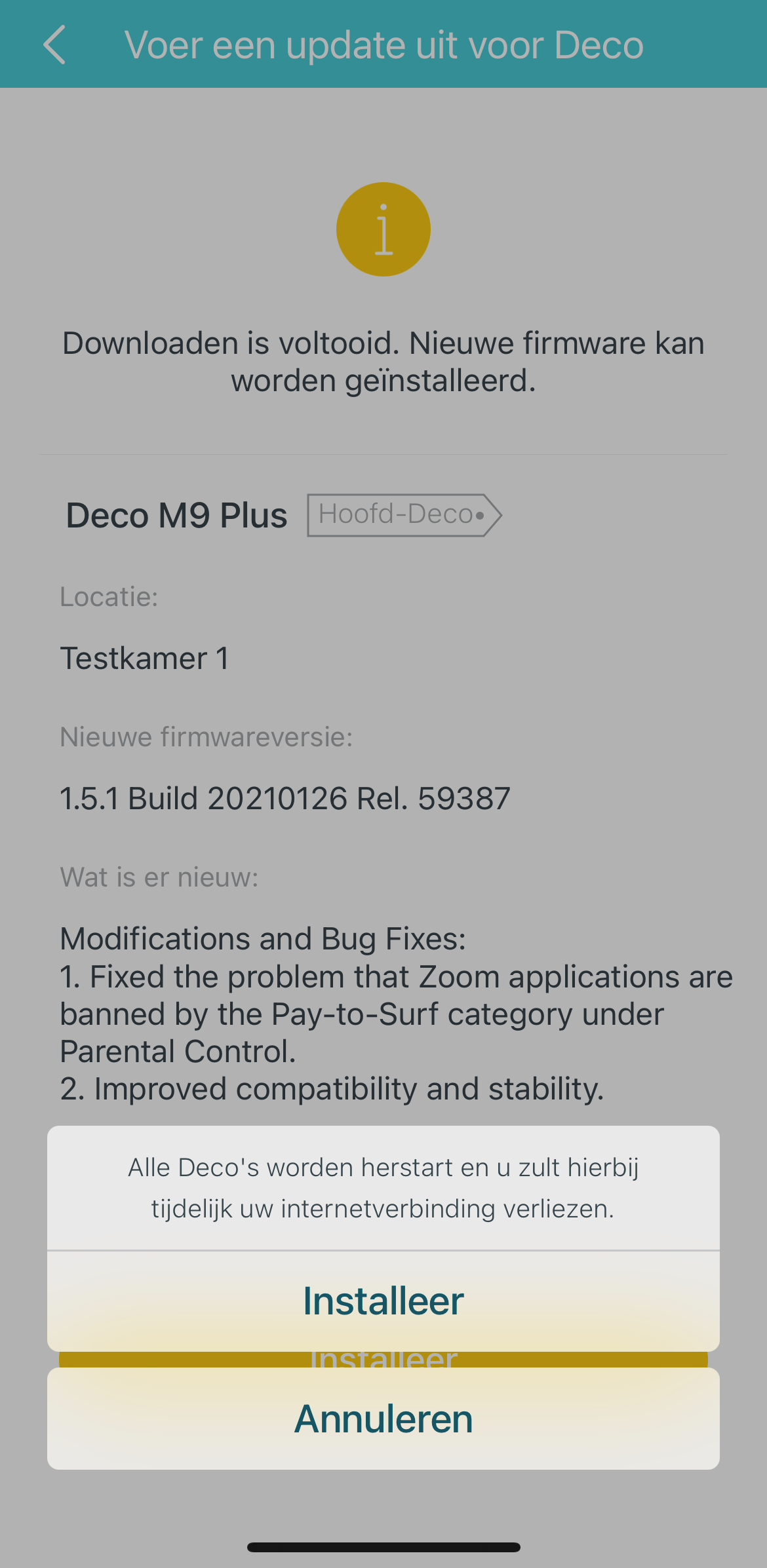 Madicom - TP-Link Deco App - Bevestig installatie